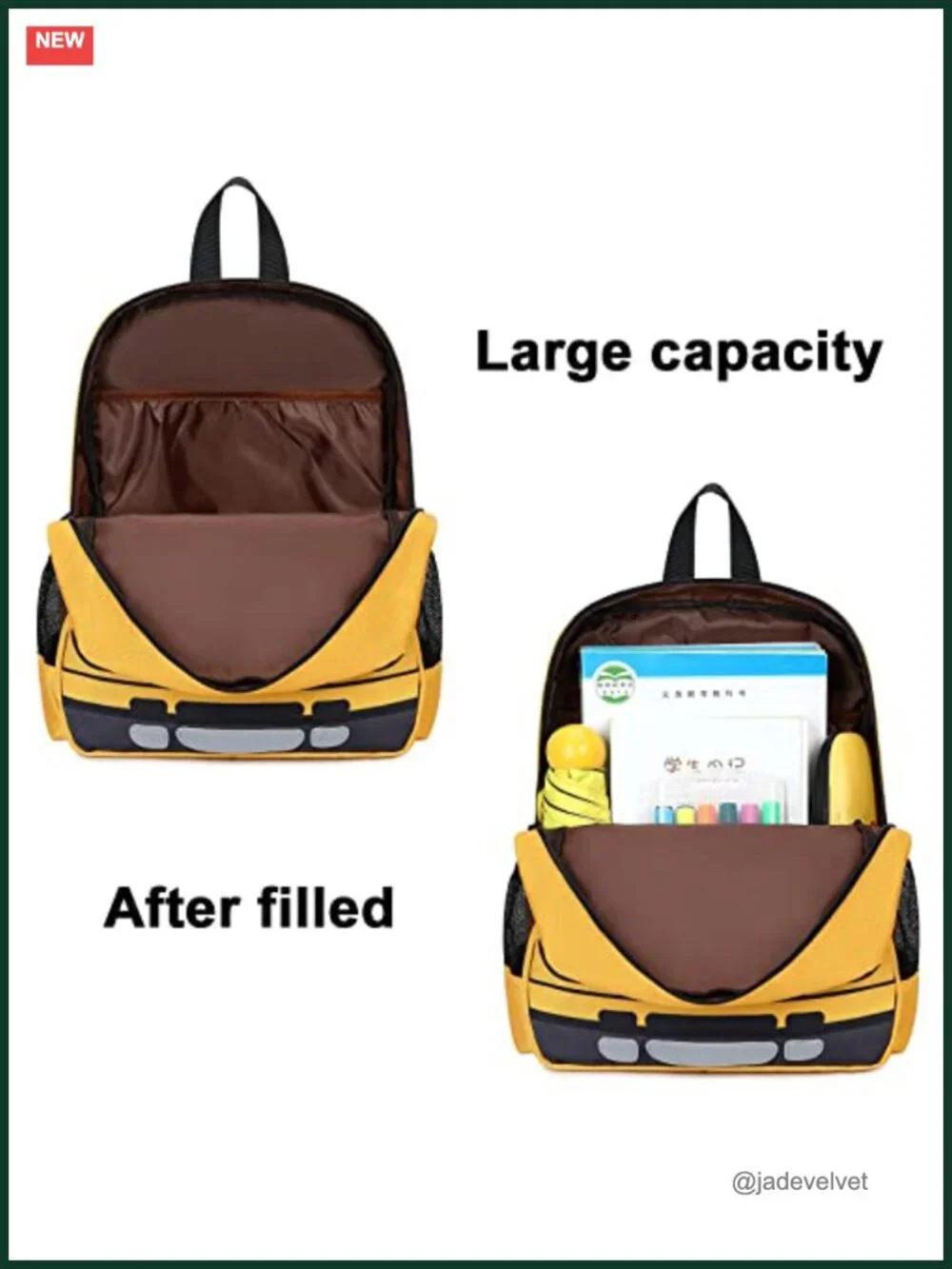 Toddler 3D Bus Backpack with Insulated Lunch Box